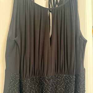 dressbarn Black Maxi Dress with Beaded Detail